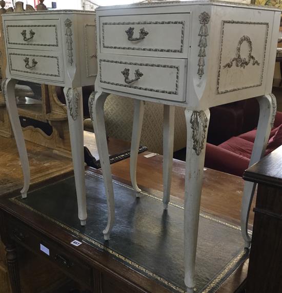 Pair Louis XV style bedside cupboards